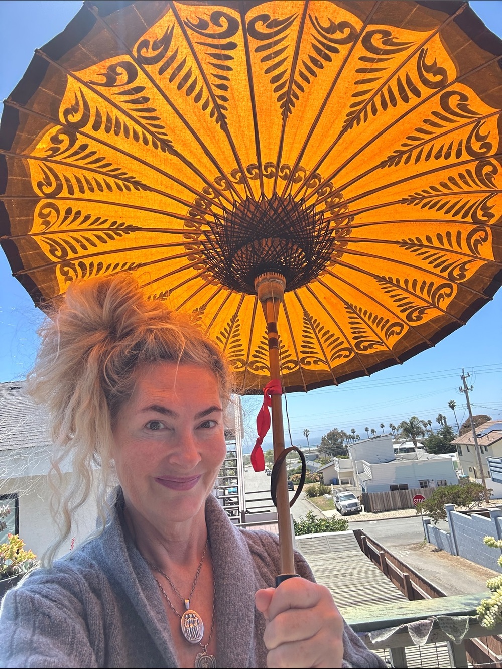 🇲🇲Decorative Sun Parasol in gorgeous Marigold color. Ethnic boho Home decor.